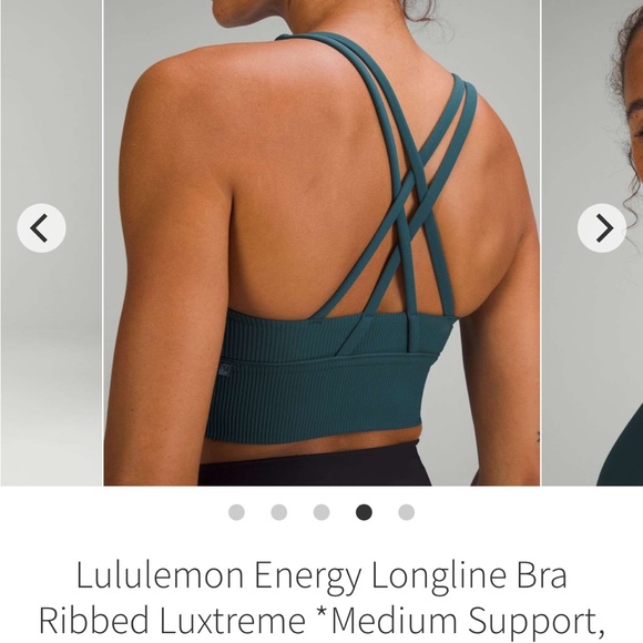 Lululemon Energy Longline Bra Ribbed. Size 2 EUC Green Jasper - Picture 4 of 8